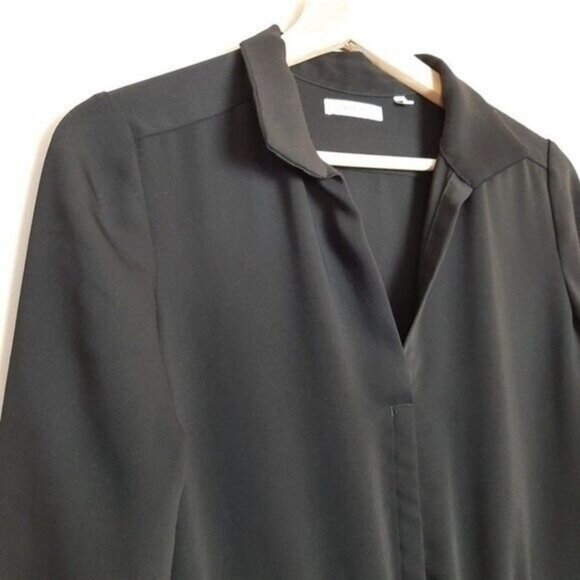 BABATON / Aritzia Shirt Dress Long Sleeve Waist Drawstring Black Sz XS Flawed - Picture 5 of 16